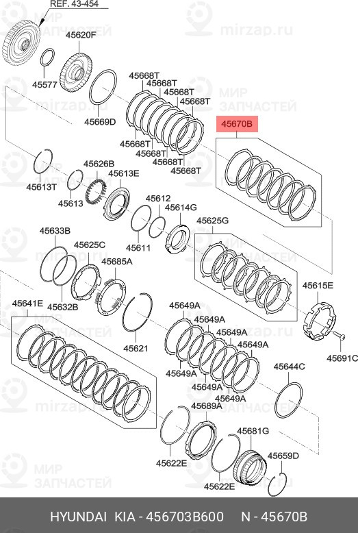 Запчасть MOBIS 456703B600