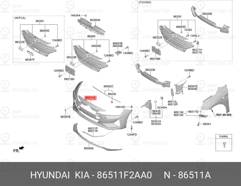 Запчасть MOBIS 86511F2AA0