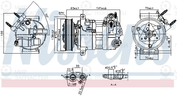Компрессор, кондиционер NISSENS 890594