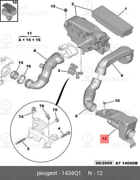 Запчасть PSA 1436Q1