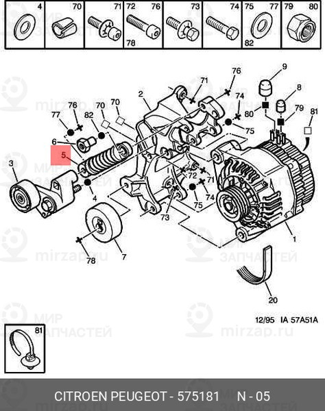 Запчасть PSA 575181