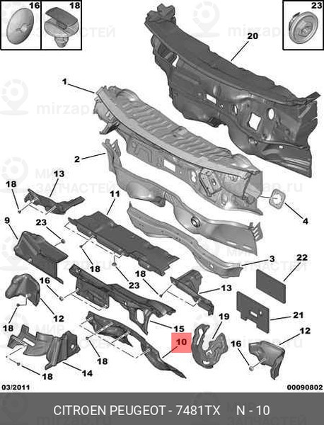 Запчасть PSA 7481TX