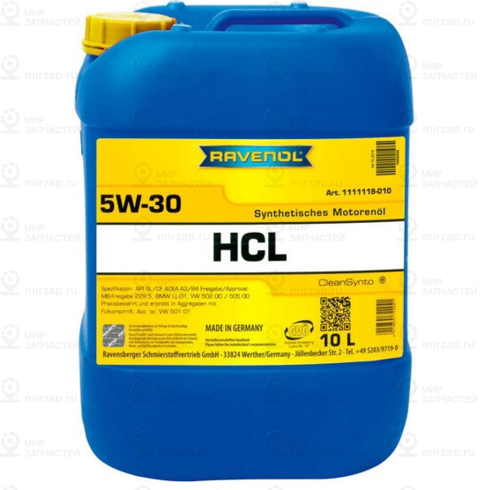 4014835722941_Моторное Масло Ravenol Hcl Sae 5W-30 ( 10Л) New
 RAVENOL 4014835722941