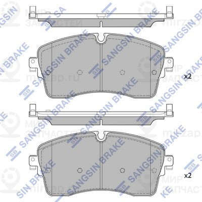 Комплект тормозных колодок, дисковый тормоз SANGSIN SP4010