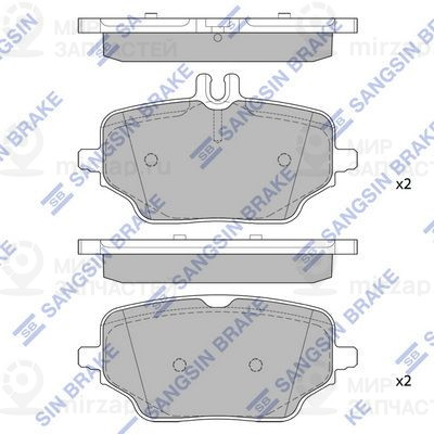 Комплект тормозных колодок, дисковый тормоз SANGSIN SP4016