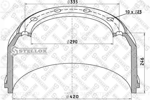 Тормозной барабан STELLOX 8500040SX