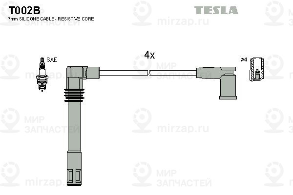 Комплект проводов зажигания TESLA T002B