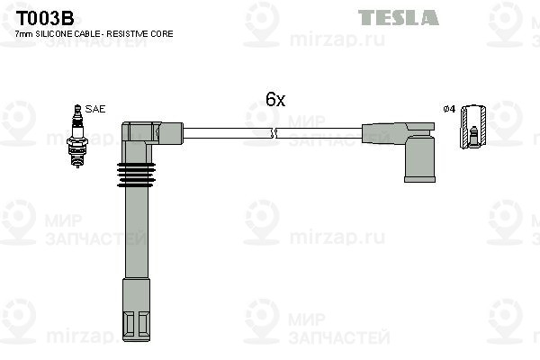 Комплект проводов зажигания TESLA T003B