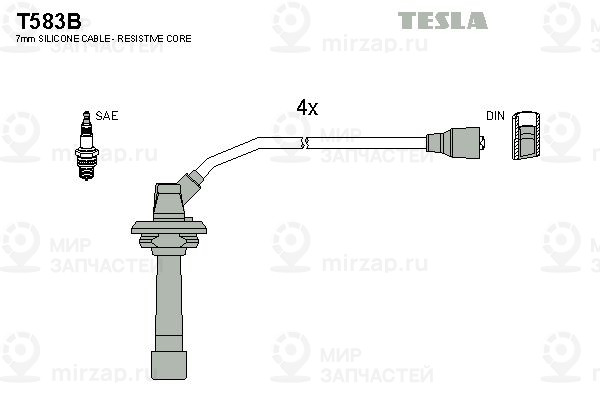 Комплект проводов зажигания TESLA T583B
