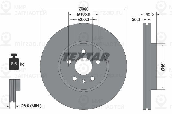 Тормозной диск TEXTAR 92243303