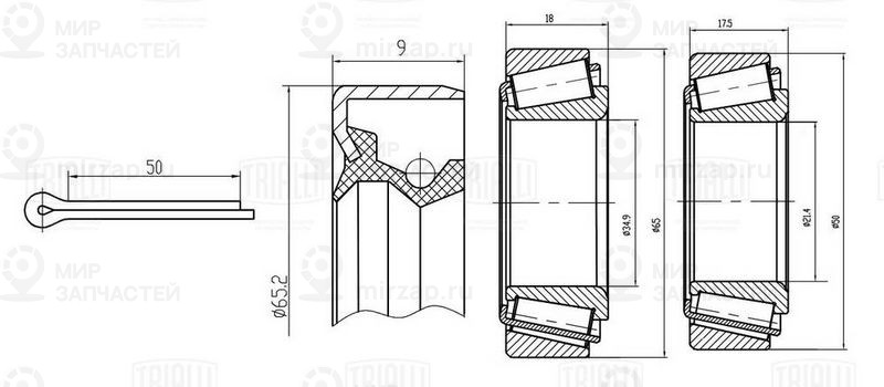 Комплект подшипника ступицы колеса TRIALLI CS0888