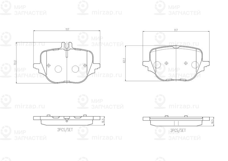 Комплект тормозных колодок, дисковый тормоз BREMBO P50169