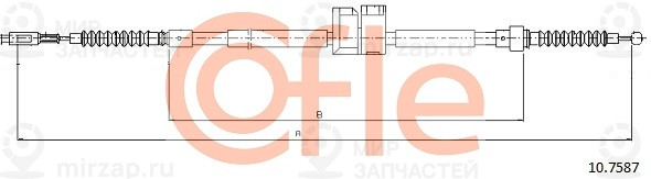 Трос Стояночного Тормоза Audi: A S6 Rh 1676/1503 Mm Cofle 92107587
