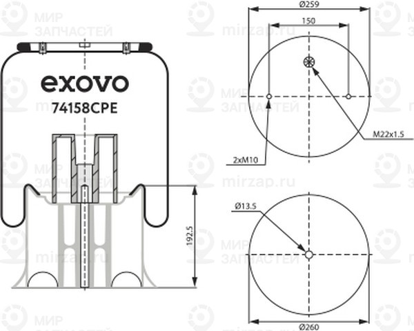 Запчасть EXOVO 74158CPE