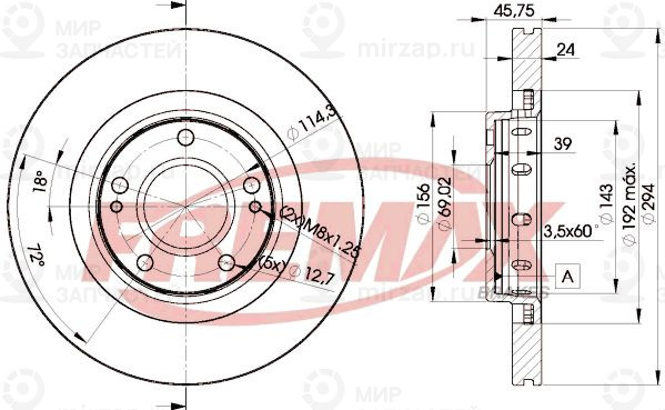 Тормозной диск FREMAX BD5924