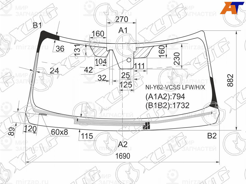 Запчасть XYG NIY62VCSSLFWHX