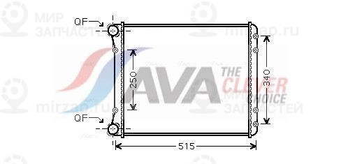 Радиатор, охлаждение двигателя AVA AIA2220