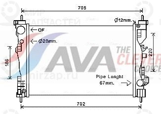 Радиатор, охлаждение двигателя AVA ALA2119