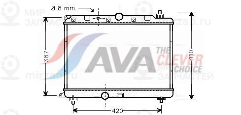 Радиатор, охлаждение двигателя AVA AU2121