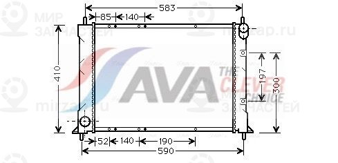 Радиатор, охлаждение двигателя AVA AU2149