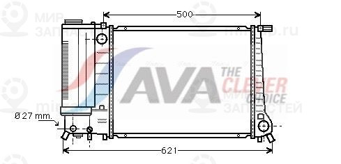 Радиатор, охлаждение двигателя AVA BW2135