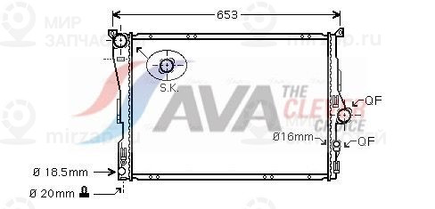 Радиатор, охлаждение двигателя AVA BW2343