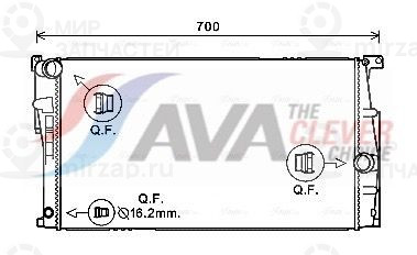 Радиатор, охлаждение двигателя AVA BW2448