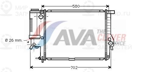 Радиатор, охлаждение двигателя AVA BWA2201