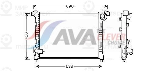 Радиатор, охлаждение двигателя AVA BWA2314