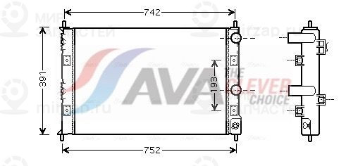 Радиатор, охлаждение двигателя AVA CRA2076