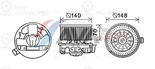Вентилятор салона AVA DA8010