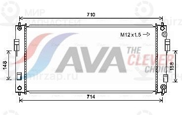 Радиатор, охлаждение двигателя AVA DN2391