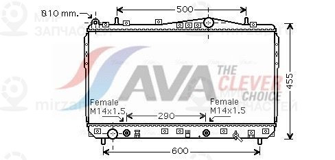 Радиатор, охлаждение двигателя AVA DWA2074