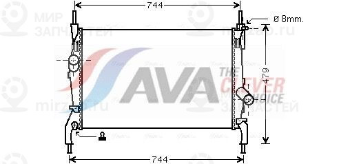 Радиатор, охлаждение двигателя AVA FD2404