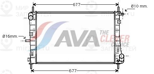 Радиатор, охлаждение двигателя AVA FDA2338