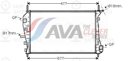 Радиатор, охлаждение двигателя AVA FDA2376