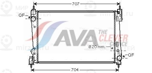 Радиатор, охлаждение двигателя AVA FTA2312