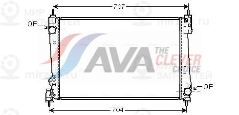 Радиатор, охлаждение двигателя AVA FTA2454
