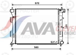 Радиатор, охлаждение двигателя AVA HY2338