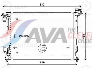 Радиатор, охлаждение двигателя AVA HY2372