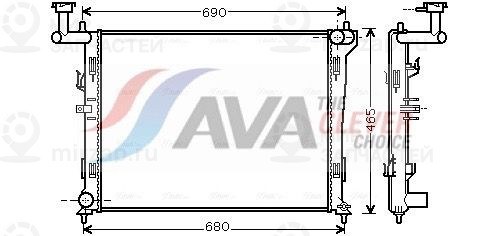 Радиатор, охлаждение двигателя AVA HYA2179
