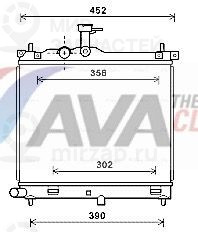 Радиатор, охлаждение двигателя AVA HYA2291