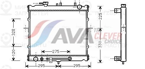 Радиатор, охлаждение двигателя AVA KAA2023