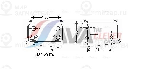 масляный радиатор, двигательное масло AVA MS3552