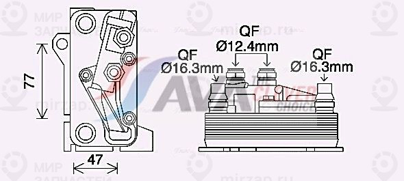 Масляный радиатор, автоматическая коробка передач AVA MS3714