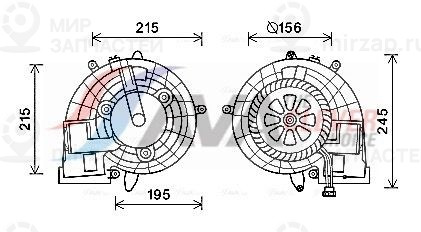 Вентилятор салона AVA MS8612