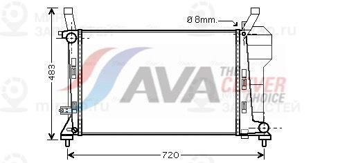Радиатор, охлаждение двигателя AVA MSA2363
