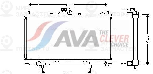 Радиатор, охлаждение двигателя AVA MT2142