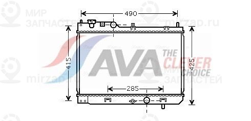 Радиатор, охлаждение двигателя AVA MZ2214