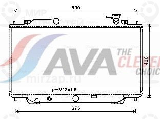 Радиатор, охлаждение двигателя AVA MZ2282